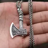 Pendant Necklaces Viking Wolf Raven Axe Necklace Alloy Chain Jewelry Gifts For Men2578