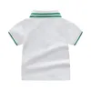 Bebek Erkek Turn-Aşağı Yaka T-Shirt Yaz Çocuklar Kısa Kollu T-shirt Büyük Kalite Çocuk Pamuk Casual Tees Tops Erkek Gömlek Elbise