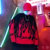 Boy Kazak Harajuku Hip Hop Alev Yangın Kazak Sonbahar Kış Adam Kadın Gevşek Jumper Moda Unisex Streetwear 210519