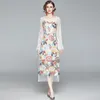 Women Designer Elegant Patchwork Embroidery Floral Mesh Dress Female Wedding Cocktail Party Robe Bodycon Pencil Dresses Vestidos 210525