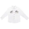 Harajuku Streetwear blusa mujer bordado camisa blanca manga larga Casual suelta mujer estilo coreano Blusas verano 25949 210519