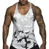 Tanque dos homens Tops Muscular Stringer Atlético Workout Ginásio Vest Fitness Manga Curta T-shirts