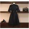 Trench Autunno Giacca a vento da donna Cappotto slim tinta unita Colletto rovesciato Cintura manica lunga Casual da donna 210514