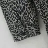 Primavera Donna Leopard Print Tiered Ruffle Mini Dress Donna Nove quarti Abiti manica Casual Lady Loose Vestido D7091 210430