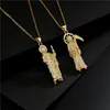 Pendant Necklaces Classic Grim Reaper Priest Design Necklace For Women Men Gold Chain Luxury Bling Cubic Zirconia Jewelry Wholesal6747623