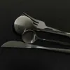 24Pcs Matte Gold Flatware Cutlery Set 304 Stainless Steel Dinnerware Set Kitchen Knife Fork Spoon Silverware Tableware Set 211012