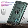 Shockside Armor Kickstand Phone Fodraler för Motorola Moto G50 G60 G9 Power TPU PC 2 i 1 Magnetisk Finger Ring Anti-Fall Cover Case