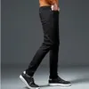 Prue Black Men Jeans Slim Elastic Italy Eagle Brand Otoño Moda Pantalones de negocios Hombre Classic Cotton Jeans Pantalones de mezclilla 210320