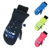 Waterproof Baby Winter Skiing Snow Mittens Kids Outdoor Black Blue Pink Boys Girls Windproof Warm Children Snowboard Gloves 220106