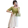 Moederschap jurken 728 # kleding zomer chiffon korte mouw losse stijlvolle asymmetrische jurk voor zwangere vrouwen zwangerschap