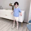 2021 haute qualité été vêtements ensemble garçons solide T-shirt filles hauts Shorts garçon pantalon enfant en bas âge tenue enfants 2 pièces costumes