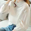 Damesblouses Shirts Hollow Leeg Shirt Vrouwelijke Design Sense Niche 2021 Lente Herfst Elegante Franse Lange mouwen Blouse Trend