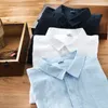 Men's 100% pure linen long-sleeved shirts men brand clothing S-3XL 5 colors solid white shirt camisa