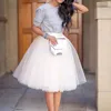 Party Train Puffy 5Layer 60cm Mode Kvinnor Tulle Kjol Tutu Bröllop Bridal Bridesmaid Overkirt Petticoat Lolita Saia 210323