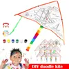 Polyester Fabric Graffiti Diy Toys kite whole Good Weather Practice Creative Kit Sport Outdoor Children gift3249149