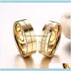 Bijoux en cluster Gold Color Bands de mariage anneaux pour les femmes Men Quality Quality CZ Engagement Couple Promise Ring Anniversary Alliance