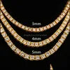 Tennis Gradueerde kettingen Hangers Sieraden Mens Diamant Iced Out Tennis Chain Necklace Sier Rose Gold Chains Hip Hip M 4mm 5mm2095542