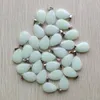 Fashion Charms flat waterdrop Teardrop blue luminous Glow Light stone pendants for Necklace jewelry making