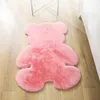 Tapis d'ours de dessin animé moelleux fourrure de lapin poilu enfants chambre d'enfants en peluche tapis de laine artificielle coussin de chaise 210626