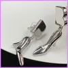 Boucles d'oreilles pour femmes Street Fashion boucle d'oreille dames Designer bijoux pour fête mariage argent chaussures à talons hauts accessoires lettre D2112132F