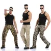 Erkekler kargo pantolon kamuflaj pantolon askeri pantolon adam 7 renkler için 210707