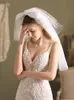 Beyaz Fantezi Kısa Düğün Peçe Tül Netleştirme Yay Ile Gelin Veils Aksesuarları