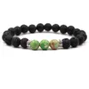 8mm Natural Black Lava Pietra turchese Chakra Bracciale Bracciale Essenziale Diffusore di olio essenziale Pietra Yoga Perline Braccialetti Braccialetti per gli uomini Wyment