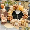 Kawa Brązowy Balloon Garland Arch Kit Urodziny Dekoracje Kids Latex Baloon Baby Shower Teddy Bear Theme Ballon Decor 220226 Drop