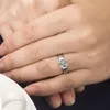 Clusterringe 1ct Eiffel Trendy Schöner weiblicher Ring Brautschmuck 925 Sterling Silber Frauentagsgeschenk