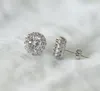 Trendy Halo Real 925 Sterling Silver stud Earring For Women Lady Anniversary Gift Jewelry Wholesale Valentine's Day E-079