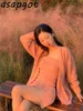 Sexy apertado cor-de-rosa espaguete alça de malha vestido mini coreano chique v neck slow slouff manga rasgada camisola Único-breasted casaco de cardigan 210429