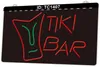 TC1407 The Tiki BarLight Sign Dual Color 3D Engraving