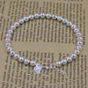 Couleur argent estampillé exquis perles de sable bracelet mode charme mariage modèles simples mignon femmes dame cadeau d'anniversaire