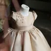 Sommer Teenager Mädchen Partykleid Champagner Puffärmel Prinzessin Kleider Hochzeit Klavier Perform Kindertag E6986 210610