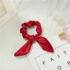 Bunny Ears Hairband Shiny Knot Bow Capelli Corda per capelli Silk Scrollies Capelli Band Gum Girls Girls Ponytail Supporto Accessori per capelli 12 colori BT4691 574 Y2