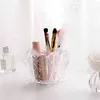 Cosmetic Storage Box Plastic Makeup Brush Lipstick Transparent Vintage Engraving Desktop 210423