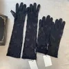 Five Fingers Gloves Black Tulle Gloves For Women Designer Ladies Letters Print Embroidered Lace Driving Mittens Ins Fashion Thin Party Gloves 2 Size