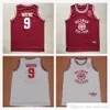 Hillman # 9 Dwayne Wayne Jersey Billiga Mens Red White Movie College Dwayne Wayne Jerseys Retro 1881 En annan världskjorta