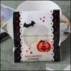 Emballage cadeau événement fête fournitures maison jardin 100 Pcs/Lot Halloween bonbons auto-adhésif cuisson Cookie Biscuit sac en plastique citrouille imprimer