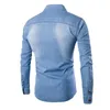 Męskie koszule w stylu vintage dżinsów 2022 Sprzedawanie jesiennej mody Slim Fit Bawełna Koszula z długim rękawem Top Bluzka#3