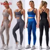 Wohuadi Snake Print Fitness BH Set Dames Leggings Sport Suit Slijtage Gym Workout Kleding Serpentine Yoga Vrouw Actief 210813