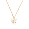 Butterfly Pendant Necklace for Women & Girls Acrylic with Gold-Plated Jewelry3112