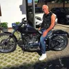 Män Biker Jackor Vest Solid Färg Läder Punk Motorcykel Broderi Skull Korta Klagor 210925