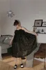 Tulle Jacquard Summer Slip Dress Ball Gown Backless Spaghetti Strap Swing Black Long Midi Tube Top Women 210427