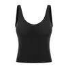 Women Inner Padd Yoga Tank Top with bra LU-70 Woman Sports Short Vests Fitness Running Shirt Gym Workout Clothes