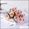 装飾的な花の花輪の花のお祝いパーティー用品供給ホームガーデン4ピース8人工小さなしわ菊のPEフォームゴムの花屋内D