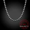 Chains 925 Sterling Silver 3mm Smooth Beads Ball Chain Choker Necklace For Women Trendy Wedding Engagement Jewelry Collier Femme240x