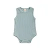 2021 Kids Clothes Baby Rompers Ribbed Cotton Jumpsuit Infant Summer Blank Sleeveless Unisex Oneises Newborn Soft Romper Climb Clothes