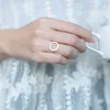 Classic Round Shape Sterling Silver 925 Ring for Women Fashion Open Adjustable Finger Fine Jewelry Girl Gift 210707