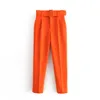 European American Style Pleated Multicolor Harem Pants Casual Solid Color Feet Women with Free Belt 210925